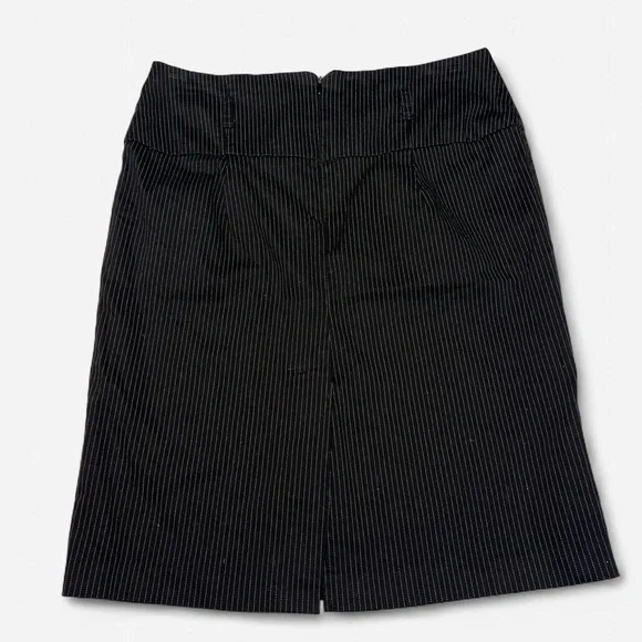 Y2K Pinstriped Midi Pencil Skirt Size 13 Office Siren Preppy Academia - Picture 5 of 5